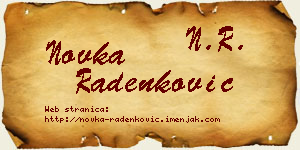 Novka Radenković vizit kartica